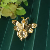 HOOZZ.P Freshwater Pearl Brooch Rhinestone Bee Wedding Gift