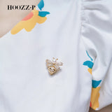 HOOZZ.P Freshwater Pearl Brooch Rhinestone Bee Wedding Gift