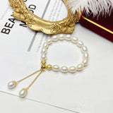 Baroque Pearl Bracelet Adjustable Pink Lavender Beads