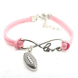 10pcs/Lot Lnfinity Love 8 Hockey/Rugby Pendant Bracelets Charm