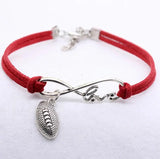 10pcs/Lot Lnfinity Love 8 Hockey/Rugby Pendant Bracelets Charm