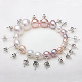3-12mm Freshwater Pearl Earrings Set - 3 Pairs/lot