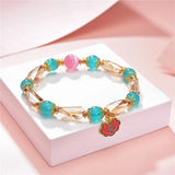 Crystal Stone Jades Beads Bohemia Pendant Chain Women's Bracelet