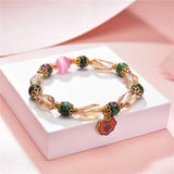 Crystal Stone Jades Beads Bohemia Pendant Chain Women's Bracelet