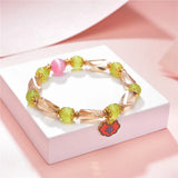 Crystal Stone Jades Beads Bohemia Pendant Chain Women's Bracelet
