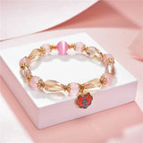 Crystal Stone Jades Beads Bohemia Pendant Chain Women's Bracelet