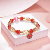 Crystal Stone Jades Beads Bohemia Pendant Chain Women's Bracelet
