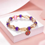 Crystal Stone Jades Beads Bohemia Pendant Chain Women's Bracelet