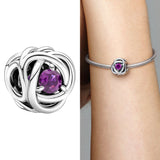 925 Silver Purple Flower Fish Tail Hot Air Balloon Charm Women Jewelry