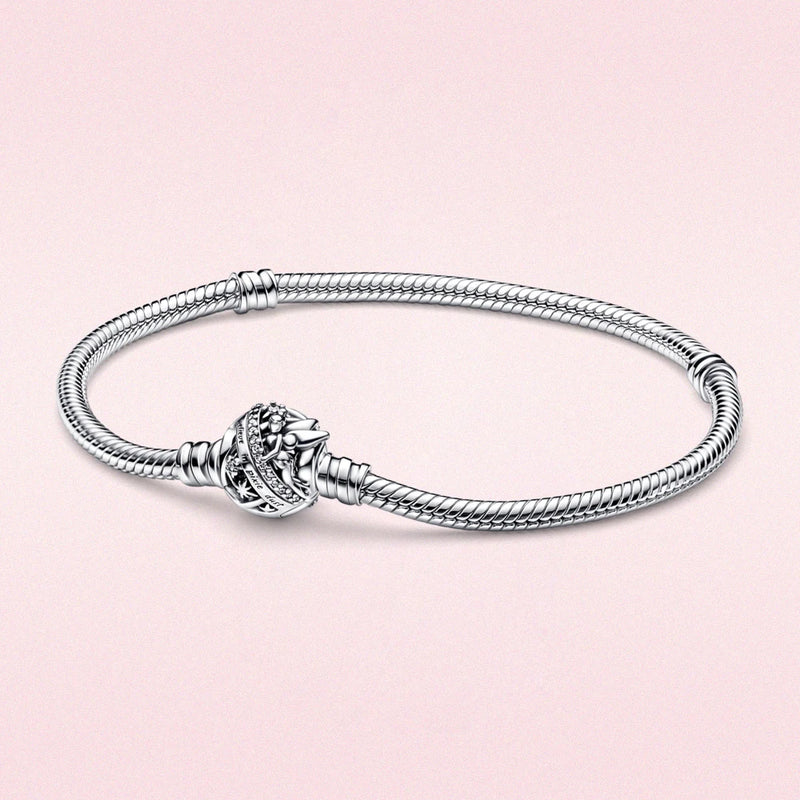925 Silver Plated Mouse Heart Bracelet Love Fit Original Castle Bracelet