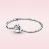 925 Silver Plated Mouse Heart Bracelet Love Fit Original Castle Bracelet
