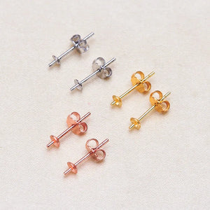 DIY Stud Earring Mountings for Pearls Beads Stones