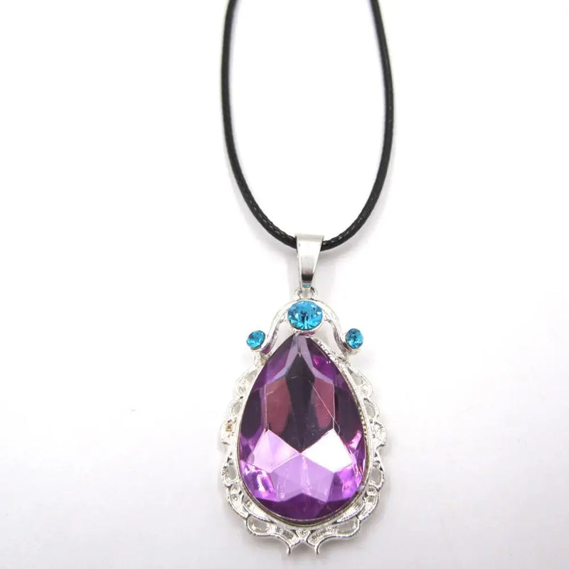 Purple Teardrop Amulets Princess Sofi Pendant Necklace