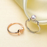 Adjustable Ring Findings Silver Parts for Pearls Coral Beads Jade