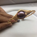 Freshwater Natural Pearl Bracelet Adjustable Bangle for Women Lady Jewelry
