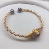 Freshwater Natural Pearl Bracelet Adjustable Bangle for Women Lady Jewelry