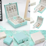 Leather Jewelry Box Storage Organizer Necklace Bracelet Earring Case Holder Gift