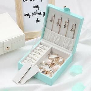 Leather Jewelry Box Storage Organizer Necklace Bracelet Earring Case Holder Gift