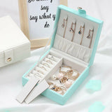Leather Jewelry Box Storage Organizer Necklace Bracelet Earring Case Holder Gift