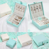 Leather Jewelry Box Storage Organizer Necklace Bracelet Earring Case Holder Gift