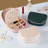 Portable Jewelry Box Organizer Display Travel Jewelry Case Zipper Leather