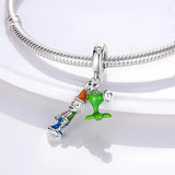 925 Silver Stars Moon Charm Bracelet Women Gift