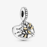 925 Silver Family Tree Charm Bead Sparkling Fit Pando Bracelet