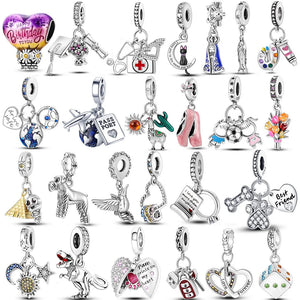 925 Silver Family Tree Dangle Charm Bead