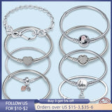 925 Silver Heart Charm Bracelet