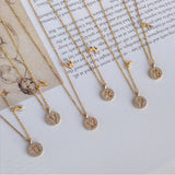 Sterling Silver Rhinestone Letter Necklace for Women