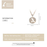 Sterling Silver Rhinestone Letter Necklace for Women