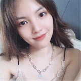 Silver Necklace Ball Barrel Clasp Snake Chain Necklace