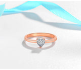 Tibetan Silver Heart CZ Gold Rings Women Engagement Wedding JZ222
