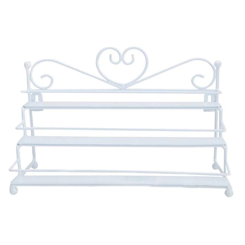 3 Layer Heart Nail Polish Shelf Cosmetic Display Stand Holder Rack Organizer