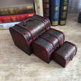 3-Pcs Wooden Treasure Chest Jewelry Storage Organizer