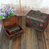 3-Pcs Wooden Treasure Chest Jewelry Storage Organizer