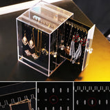 Earrings Display Stand Box Organizer Jewelry Holder Multi-hooks