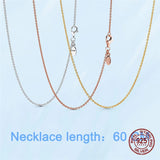 925 Silver O Pendant Cable Chain Necklace DIY Charm Beads Fit Pamura Necklace
