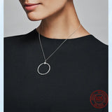 925 Silver O Pendant Cable Chain Necklace DIY Charm Beads Fit Pamura Necklace
