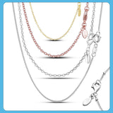 925 Sliver Classic Cable Chain Necklace Rose Necklace Chain Jewelry