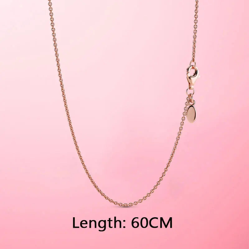 925 Sliver Classic Cable Chain Necklace Rose Necklace Chain Jewelry