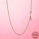 925 Sliver Classic Cable Chain Necklace Rose Necklace Chain Jewelry