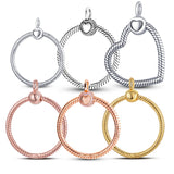 925 Sterling Silver Pave O Pendant for Cable Chain Necklace CZ DIY