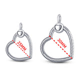 925 Sterling Silver Pave O Pendant for Cable Chain Necklace CZ DIY