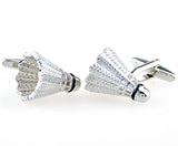 Brass Badminton Cuff Links Men's Fashion Accessory