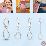 Silver Moment Keychain Small Bag Charm Holder Pendant for Women