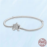 Silver CZ Star Chain Bracelet for Women