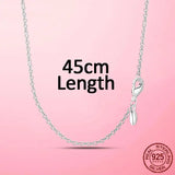 Women Classic Cable Chain Necklace Rose Necklace Chain 925 Silver Jewelry