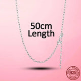 Women Rose Chain Necklace 925 Silver Jewelry