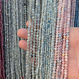 Small Natural Faceted Stone Beads Quartzs Crystal 2/3/4mm for Jewelry Making